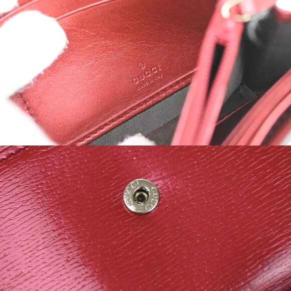 GUCCI GG Lovely Heart Long Bifold Wallet Purse Leather Red GHW Italy 02KB157 - Picture 14 of 15